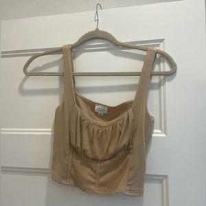 Le Lis light brown/tan cropped tank